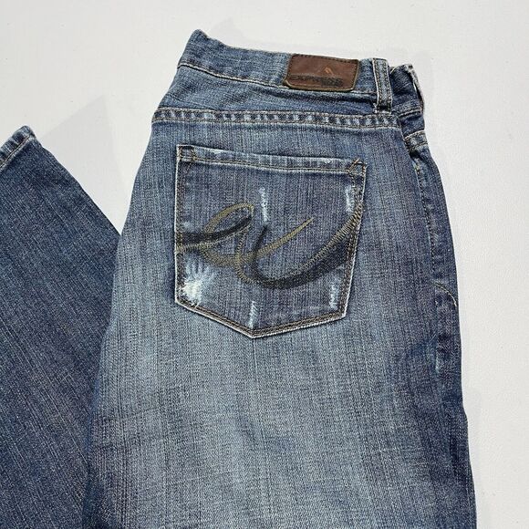 Vintage Express Jeans Womens 6 R 32x31 Eva Boot Leg Distressed - Picture 2 of 11